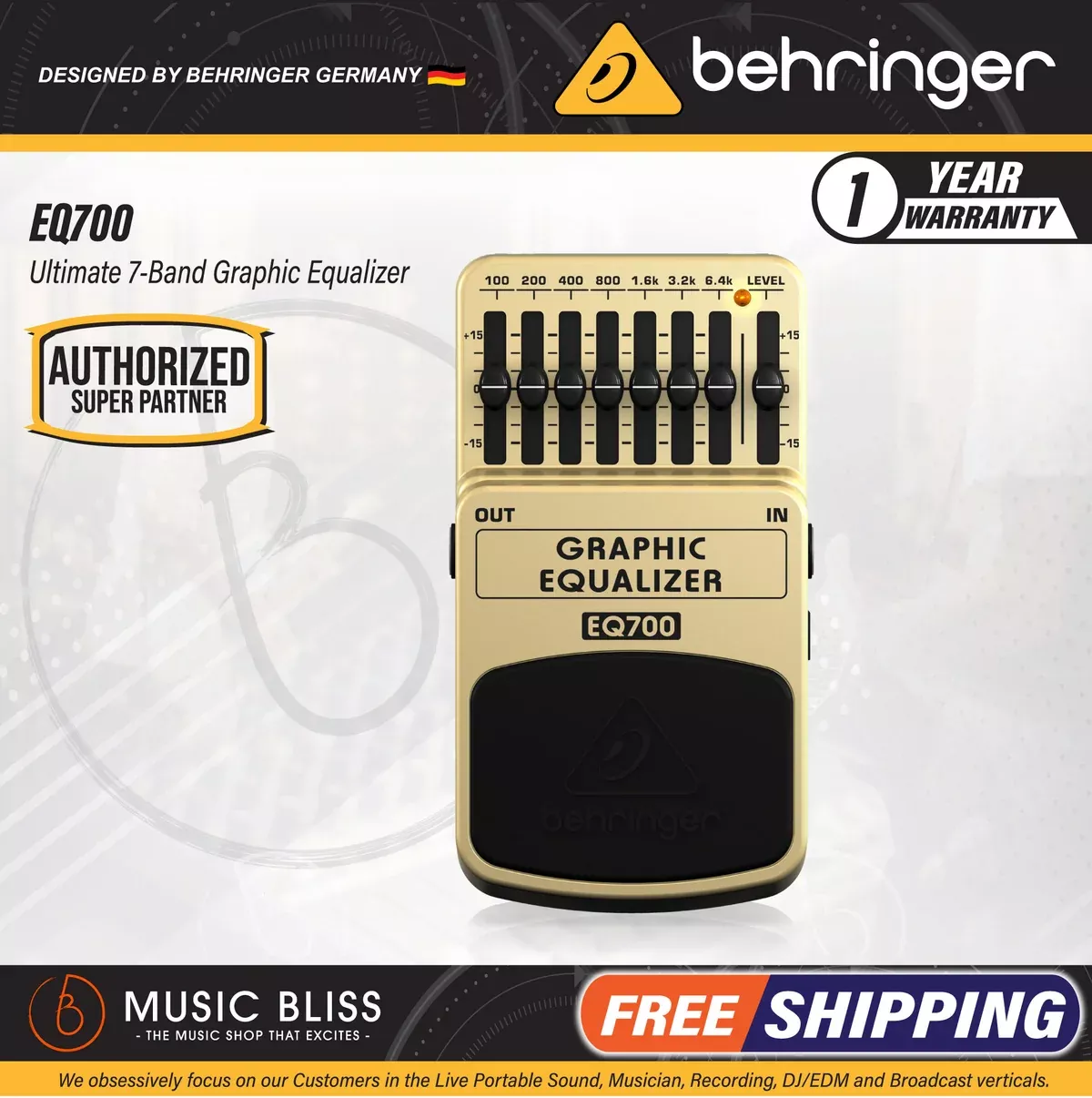 Behringer EQ700 Graphic Equalizer Guitar Effects Pedal