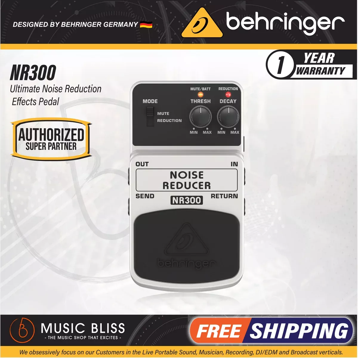 Behringer NR300 Noise Reducer Guitar Effects Pedal