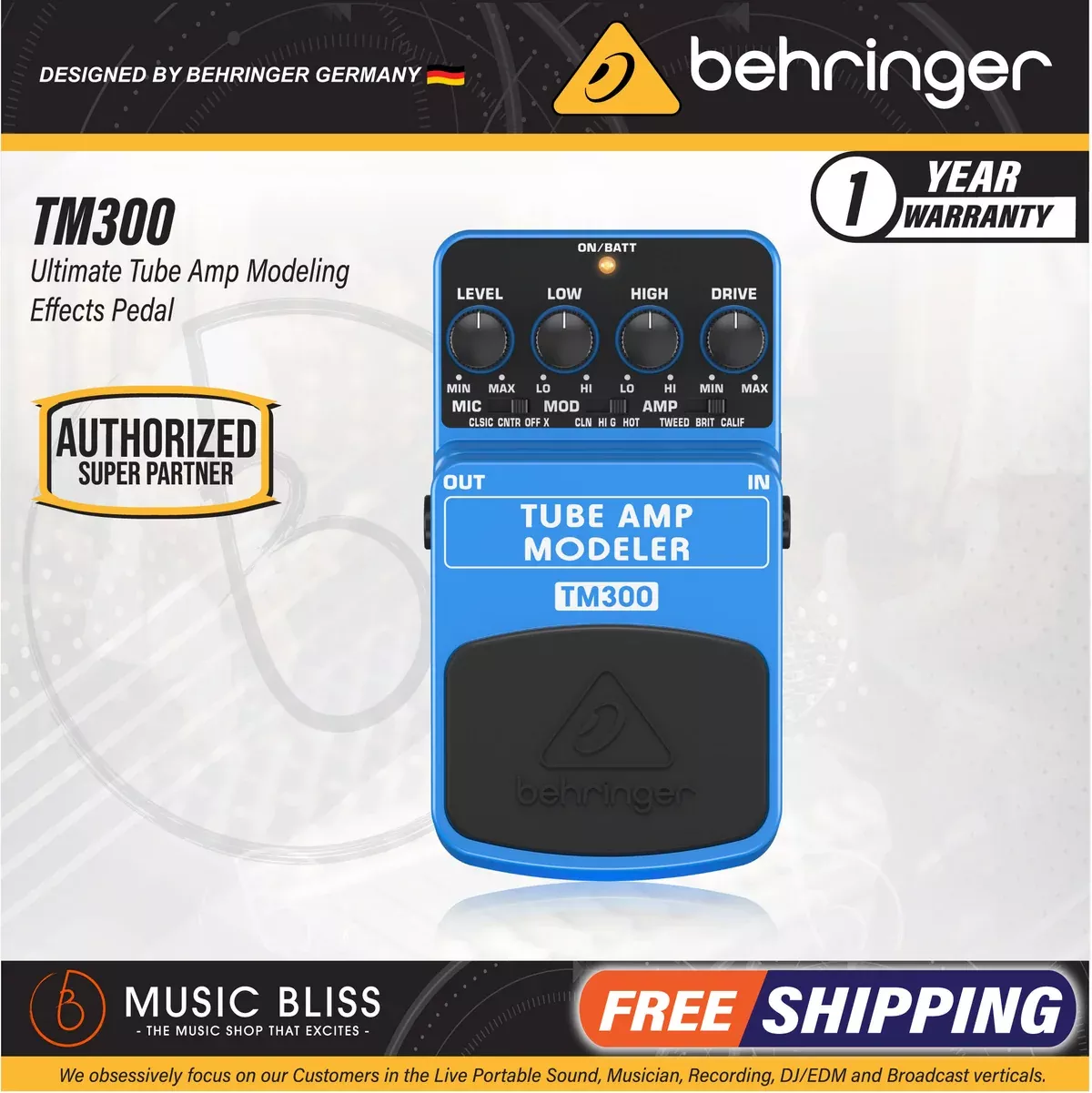 Behringer TM300 Tube Amp Modeler Pedal