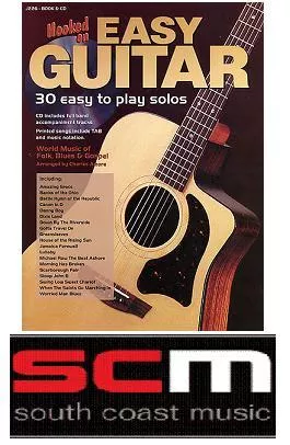BOOK & CD HOOKED ON EASY GUITAR 30 SOLOS FOR ACOUSTIC ELECTRIC GUITAR – South Coast Music