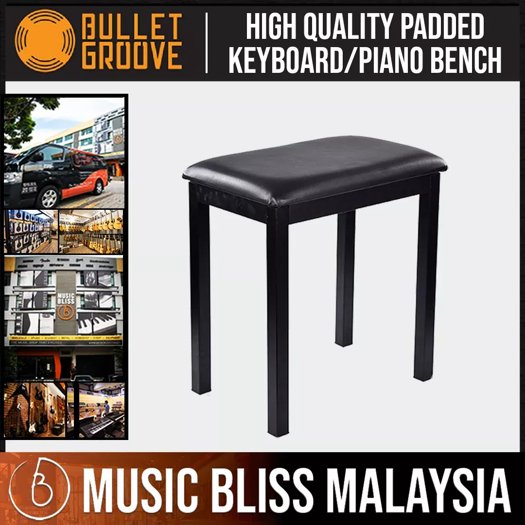 Bullet Groove Padded Universal Black Piano Bench, Black Keyboard Bench, Budget Keyboard/ Piano Chair, Best Piano Bench with comfortable Padding
