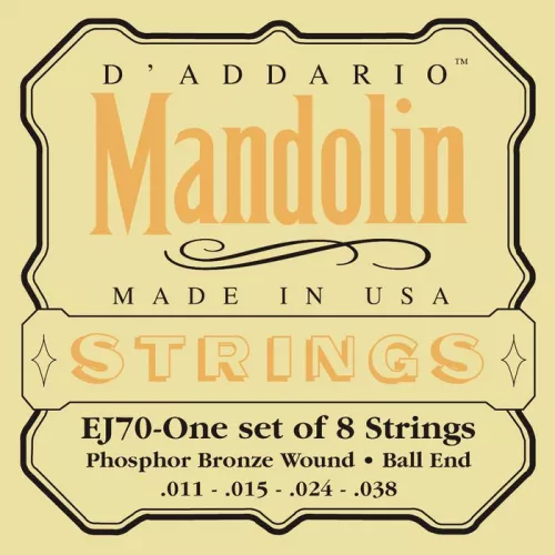 D'Addario EJ70 Phosphor Bronze Mandolin Strings Ball End Medium Light 11 - 38 – South Coast Music
