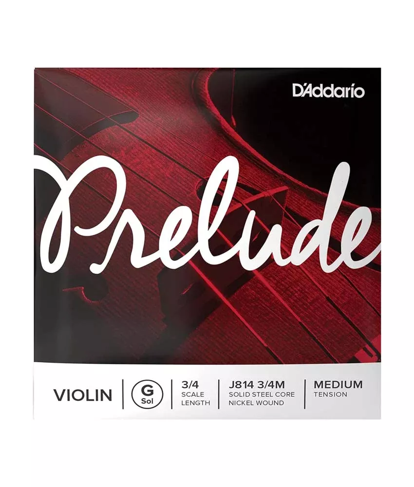 D'Addario Prelude J814 3/4 Violin Student G String, Medium Tension - Single