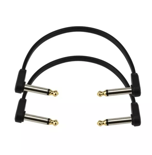 D’Addario PW-FPRR-204 Right Angle to Right Angle Flat Patch Cable, 4-Inch, Twin-Pack