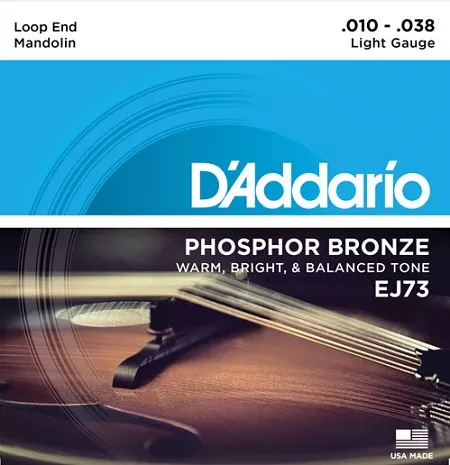 Daddario EJ73 Mandolin String Set 10-38 Phosphor Bronze Light Strings – South Coast Music