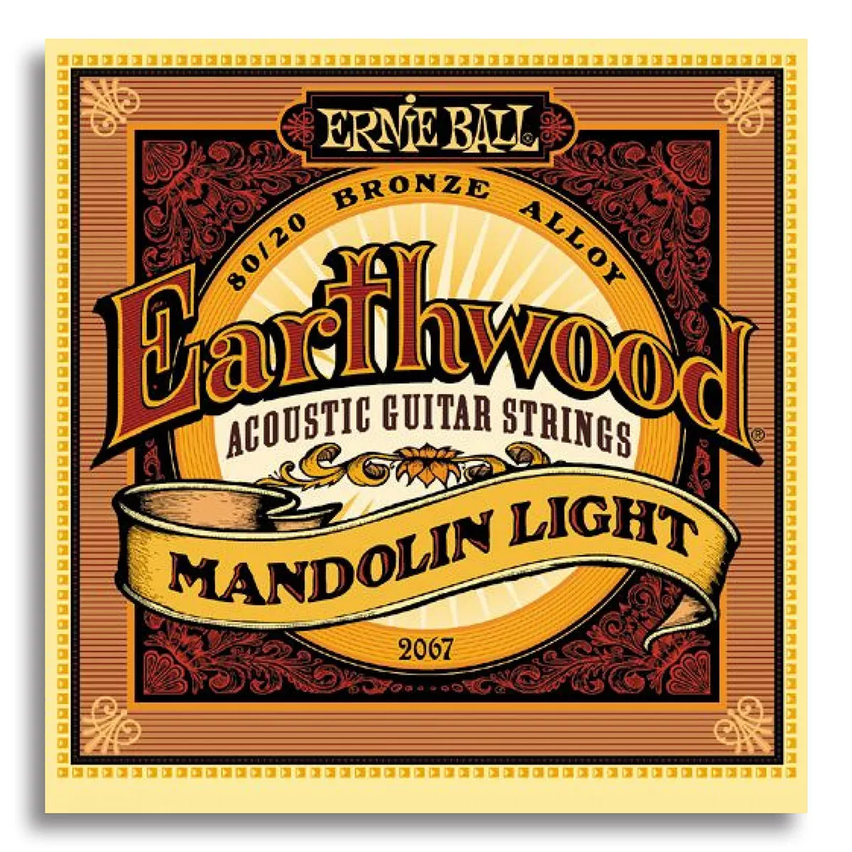 Ernie Ball 2067 Earthwood Mandolin Strings Loop End Light 80/20 Bronze .009"-.034" – South Coast Music