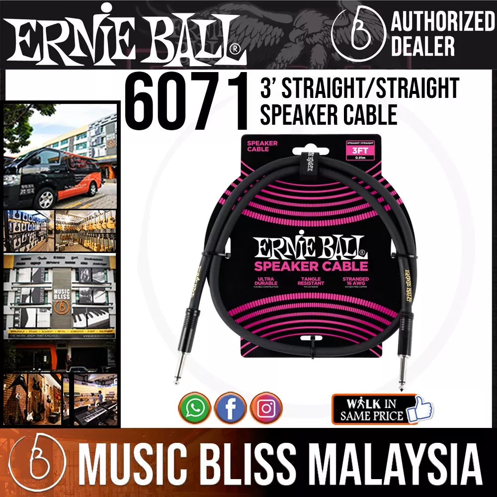 Ernie Ball 6071 3 Feet Straight/Straight Speaker Cable