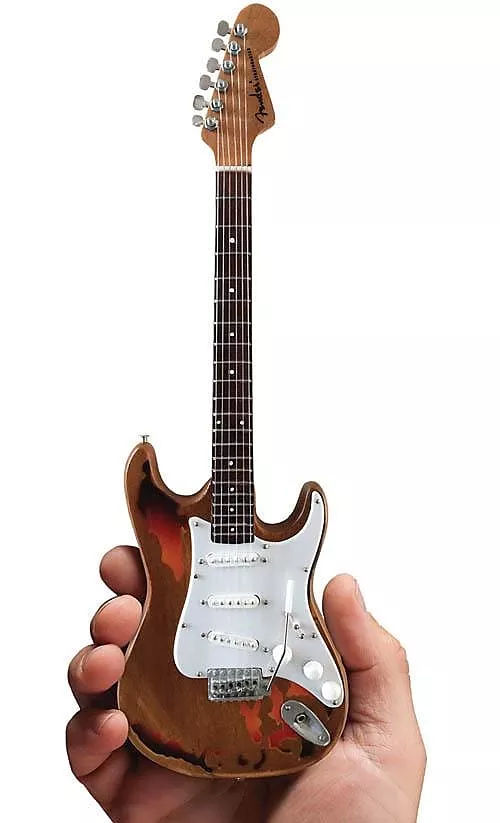 Fender Strat - Aged Sunburst Distressed Finish Miniature Guitar Replica