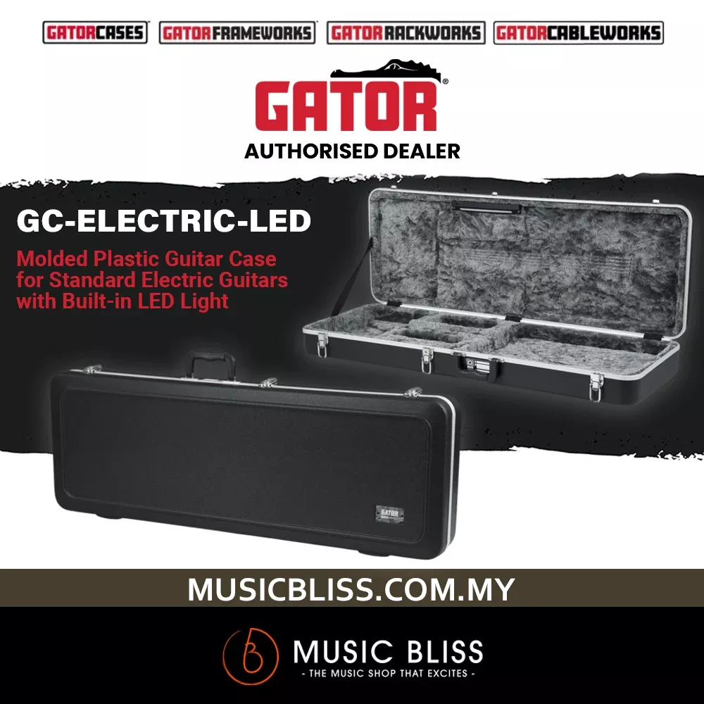 Gator GC-ELECTRIC-LED Deluxe Molded Case with LED Light for Electric Guitar