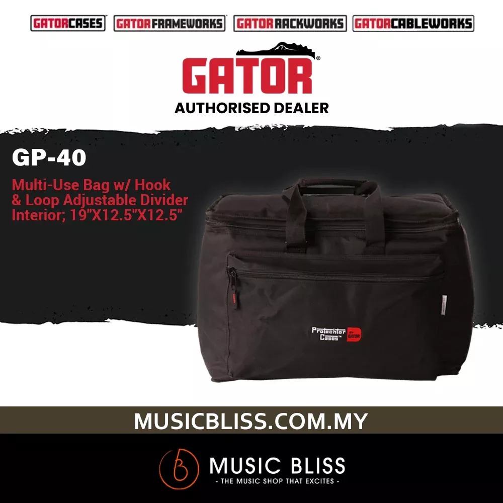 Gator GP-40 Par Can Light Bag with Hook & Loop Adjustable Divider Interior