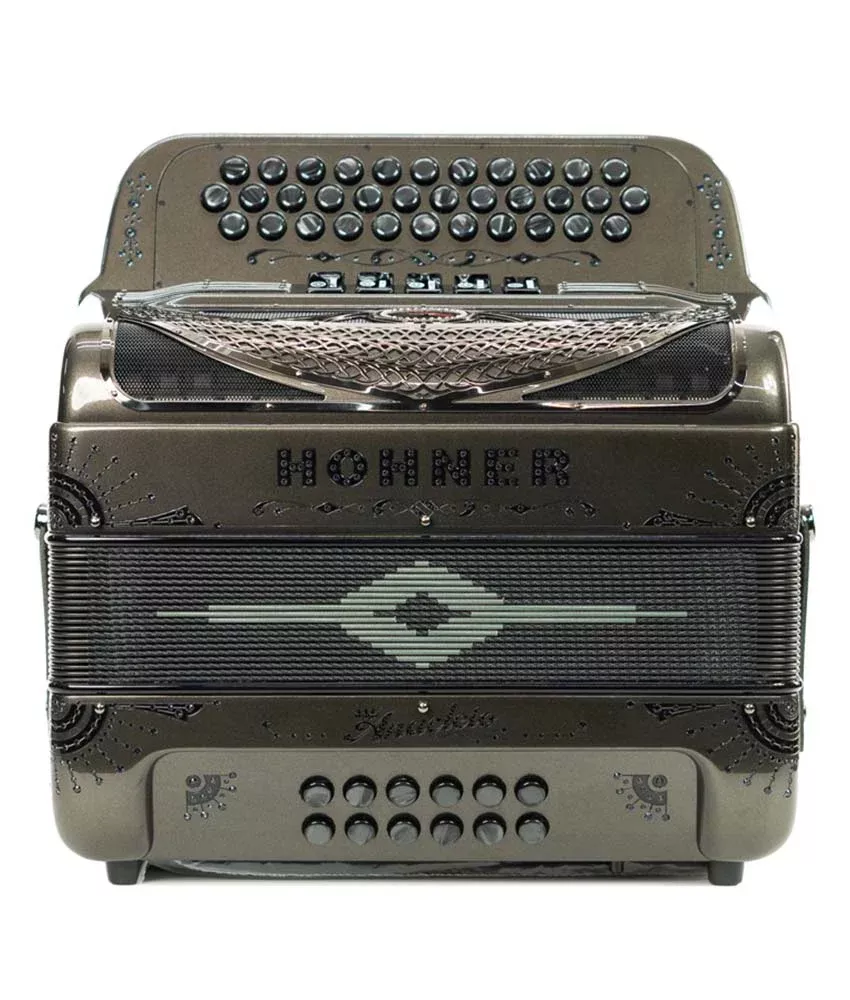 Hohner Anacleto Rey Del Norte III Compact GCF Accordion - Gun Metal Gray Metallic