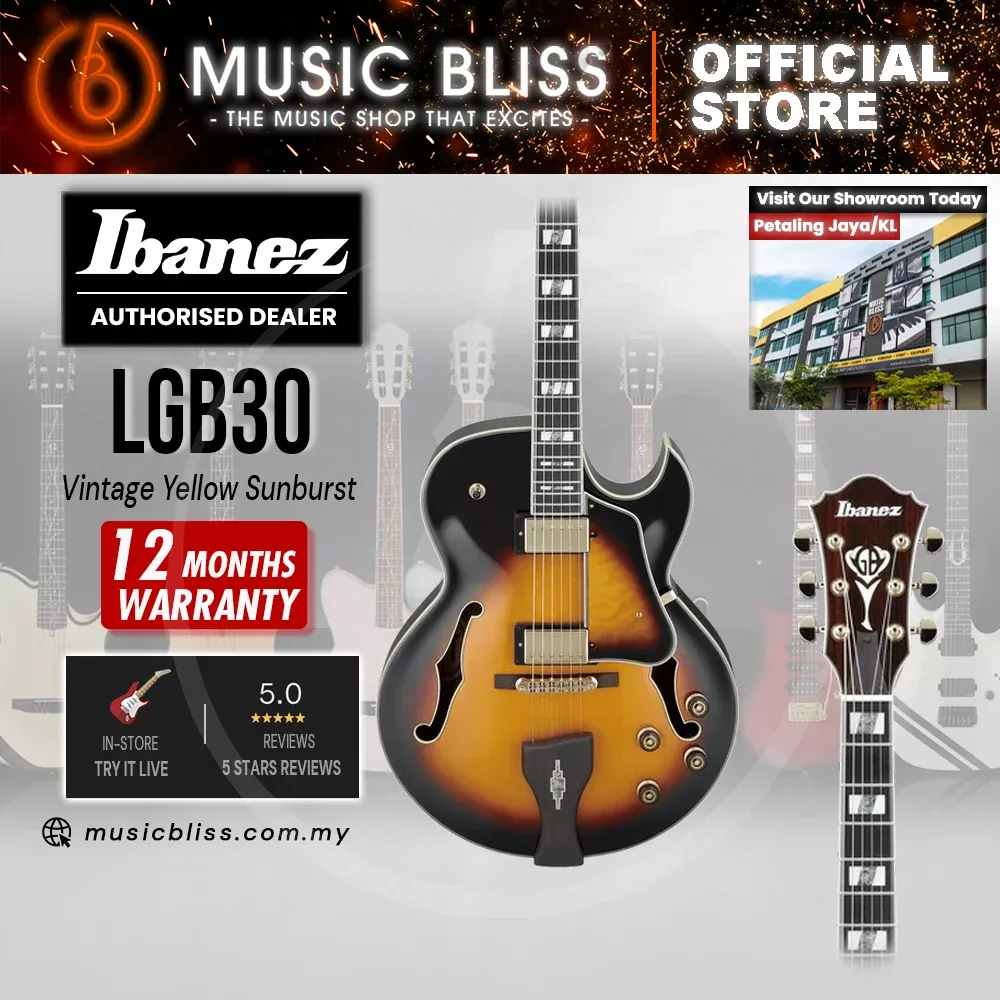 Ibanez George Benson Signature LGB30 Electric Guitar - Vintage Yellow Sunburst