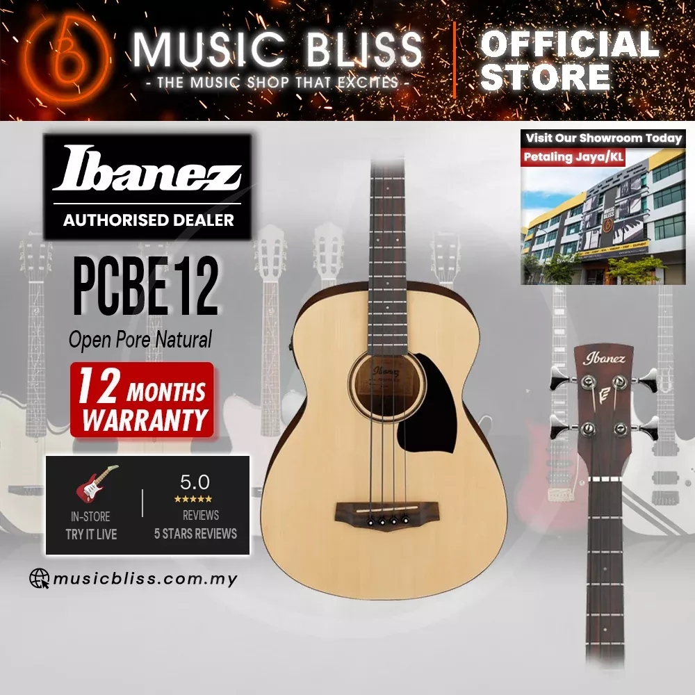 Ibanez PCBE12 Acoustic-Electric Bass Guitar - Open Pore Natural