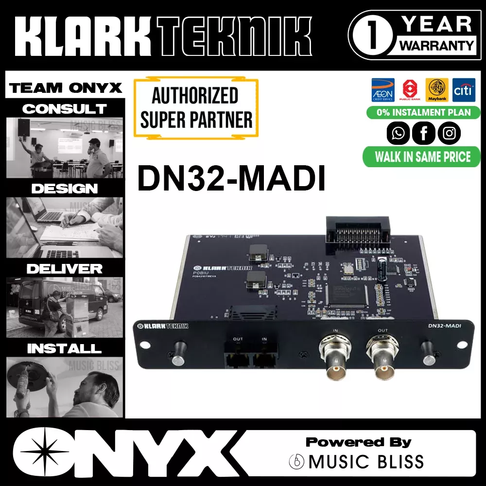 Klark Teknik DN32-MADI MADI Expansion Module with up to 32 Bidirectional Channels
