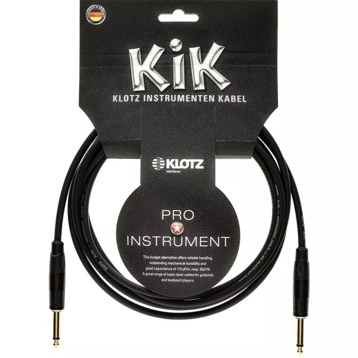 Klotz KIKKG3.0PPSW - KIK Gold 3 m Jack / Jack