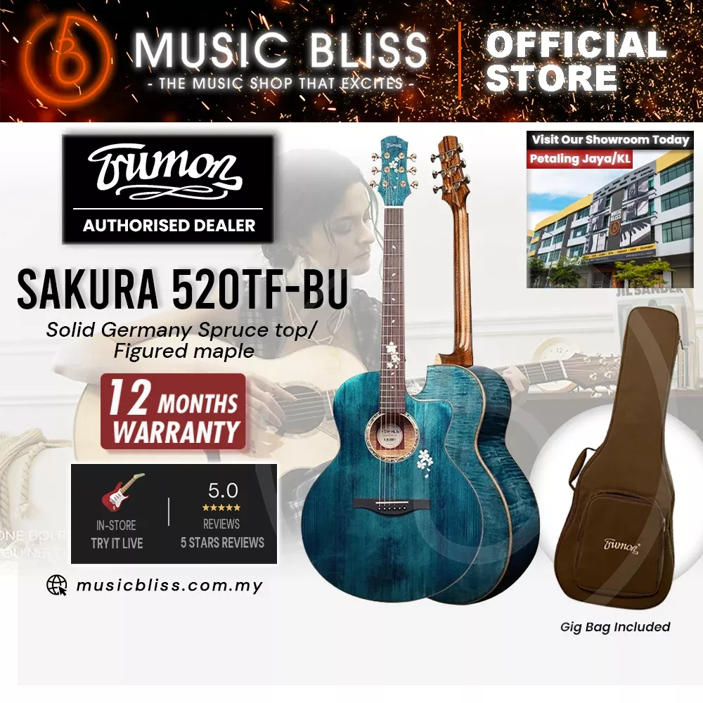 Trumon Sakura 520 TF BU Solid Germany Spruce top/ Figured maple Acoustic Guitar