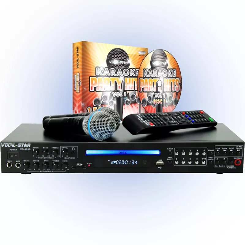 VocalStar VS1200 Karaoke Player with Bluetooth - BONUS bundle with 2 mics and 8 Party Discs! – South Coast Music