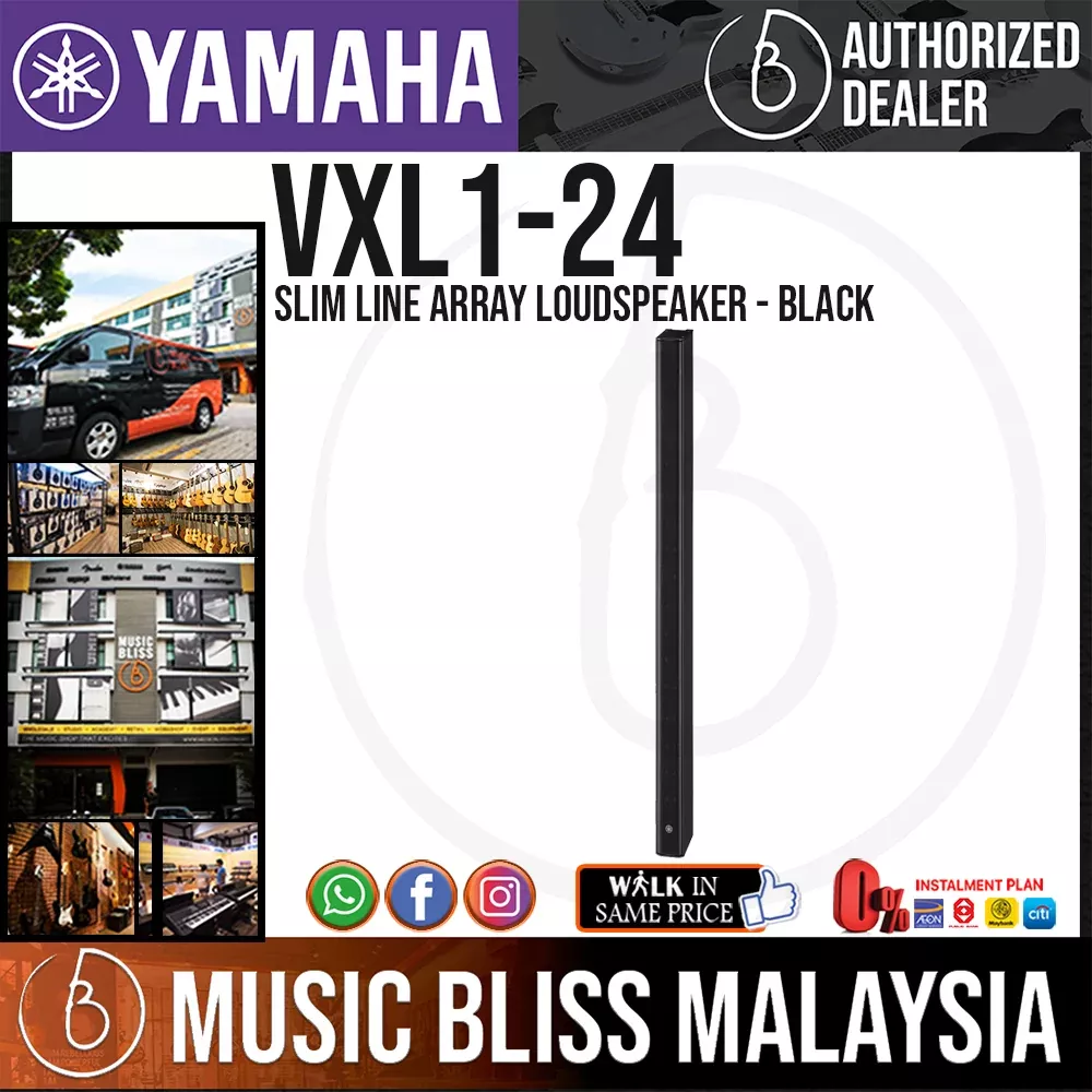 Yamaha VXL1B-24 Slim Line Array Loudspeaker with 24 x 1.5” Drivers - Black